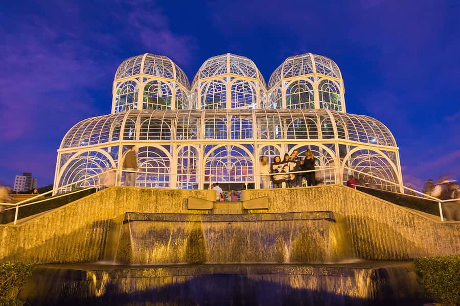 Curitiba: 4-Hour City-By-Night Tour with Dinner - The Wire Opera House and Tangüá Park at night