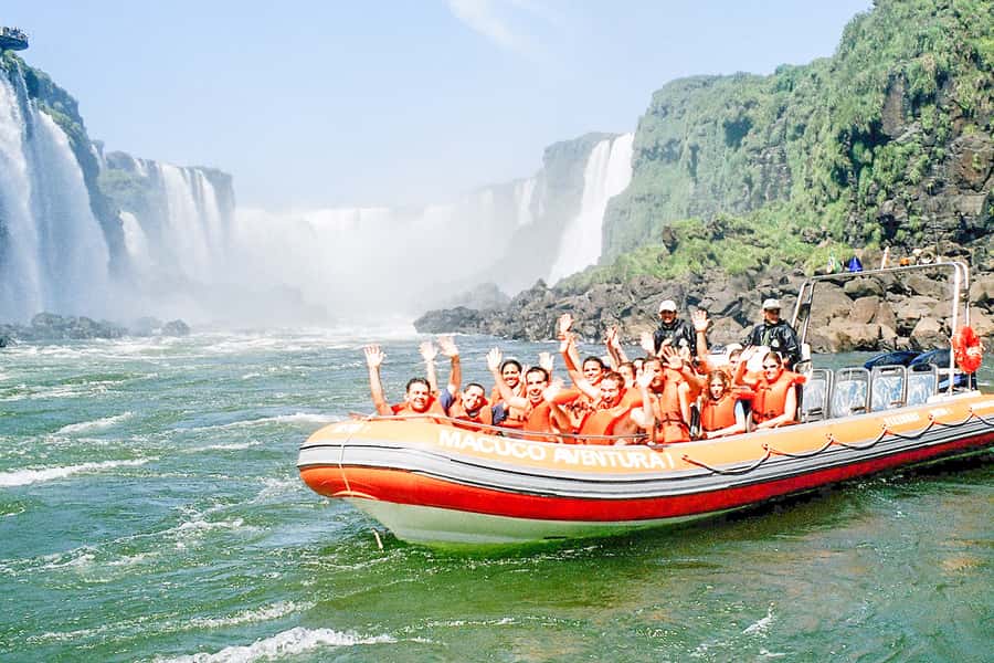 From Puerto Iguazu: Brazilian Falls with Boat Adventure - Transport, group size, and time on the road